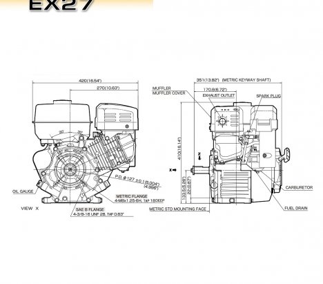 Robin EX27 DUS Keyway Shaft Gasoline Engine 3