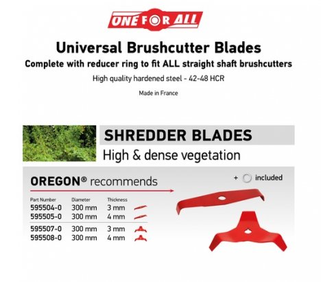 Oregon 295504-0 One For All 2T 300mm x 3mm Shredder Blade 3