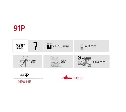 Oregon 91P044E Chainsaw Chain 44 Drive Links 6