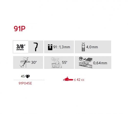 Oregon 91P045E Chainsaw Chain 45 Drive Links 6