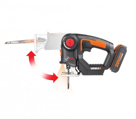 Worx WX550.9 Axis Cordless Jigsaw & Reciprocating Saw 20V 2